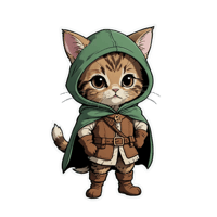 a cute cat dressed as Robin Hood