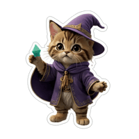 a cute cat wearing wizard outfit, pixar style