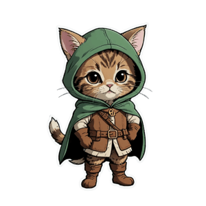 a cute cat dressed as Robin Hood